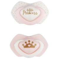 Canpol Babies Mānekļi "ROYAL BABY" silikona simetriskās formas 0-6 mēn., Canpol 22/650 pink (2 gab.)