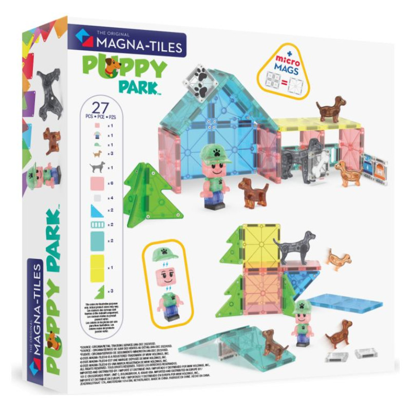 Magna-Tiles Magnētiskais konstruktors Kucēnu parks, 27 gab.