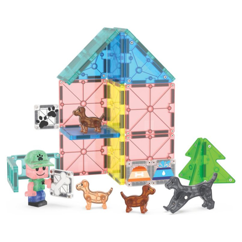 Magna-Tiles Magnētiskais konstruktors Kucēnu parks, 27 gab.