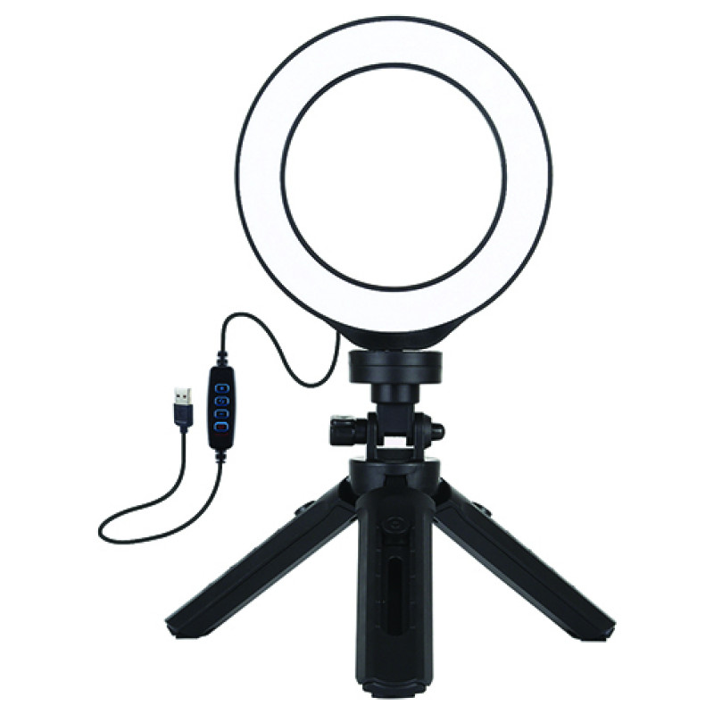 Puluz LED Ring Lamp 12cm With Pocket Tripod Mount Up to 14.5cm, USB