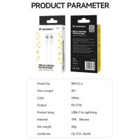 Wozinsky WSTCL1 Lightning / USB-C PD 27W cable 1 m - white