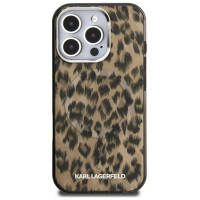 Karl Lagerfeld IML Leopard Pattern MagSafe Case for iPhone 16 Pro - Brown