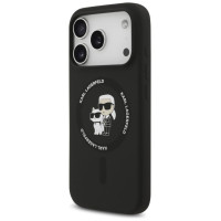 Karl Lagerfeld Silicone Karl&Choupette Ring MagSafe Case for iPhone 17 Pro Max - Black