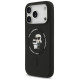 Karl Lagerfeld Silicone Karl&Choupette Ring MagSafe Case for iPhone 17 Pro Max - Black