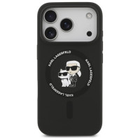 Karl Lagerfeld Silicone Karl&Choupette Ring MagSafe Case for iPhone 17 Pro Max - Black
