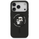 Karl Lagerfeld Silicone Karl&Choupette Ring MagSafe Case for iPhone 17 Pro Max - Black