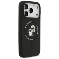 Karl Lagerfeld Silicone Karl&Choupette Ring MagSafe Case for iPhone 17 Pro Max - Black