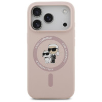 Karl Lagerfeld Silicone Karl&Choupette Ring MagSafe Case for iPhone 17 Pro - Pink