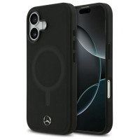Mercedes Plain Smooth Leather MagSafe case for iPhone 17 - black
