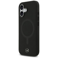 Mercedes Plain Smooth Leather MagSafe case for iPhone 17 - black