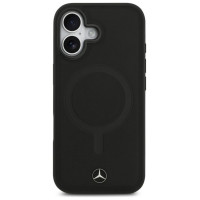 Mercedes Plain Smooth Leather MagSafe case for iPhone 17 - black