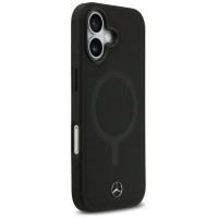 Mercedes Plain Smooth Leather MagSafe case for iPhone 17 - black