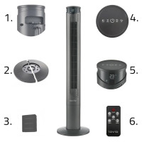 Lovio LVTF101N24C-TI Tower Fan AirWave Titan