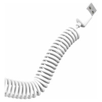 Dudao car kit charger 2x USB 2.4A + cable USB 3in1 Lightning / Type C / micro USB cable white (R7 white)