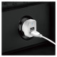 Dudao car kit charger 2x USB 2.4A + cable USB 3in1 Lightning / Type C / micro USB cable white (R7 white)