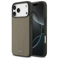 Mercedes Leather The Move MagSafe Case for iPhone 17 Pro Max - Beige