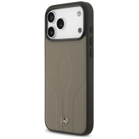 Mercedes Leather The Move MagSafe Case for iPhone 17 Pro Max - Beige