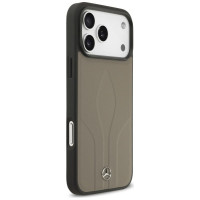 Mercedes Leather The Move MagSafe Case for iPhone 17 Pro Max - Beige