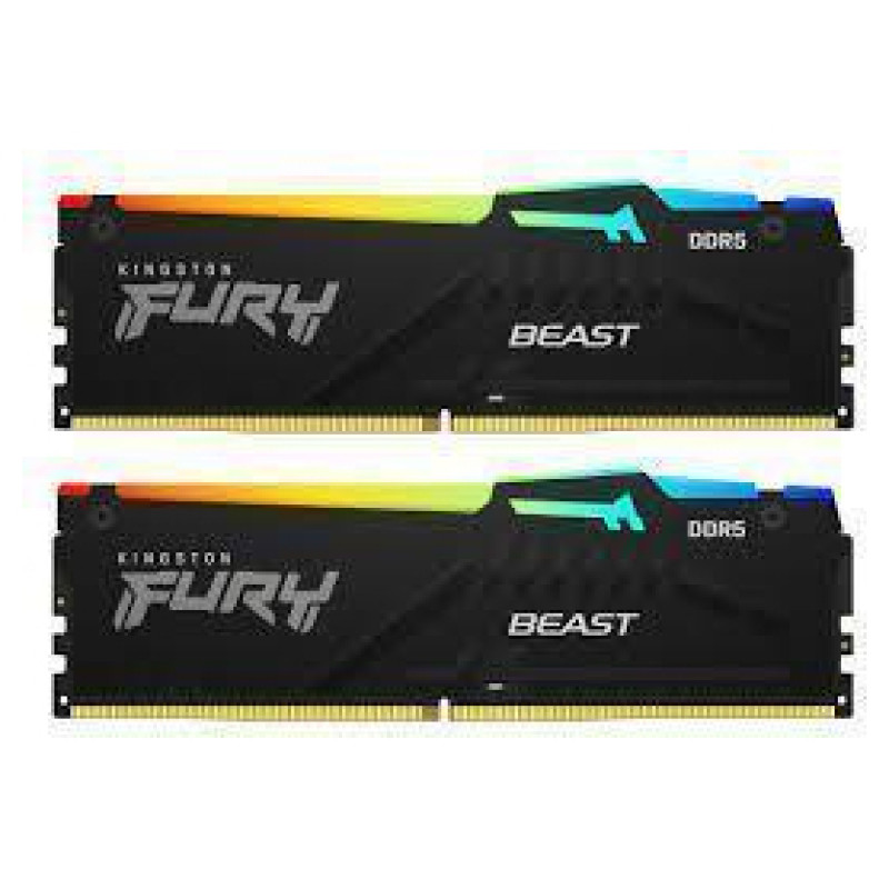 Kingston 32GB 6400MT/s DDR5 CL32 DIMM (Kit of 2) FURY Beast RGB EXPO