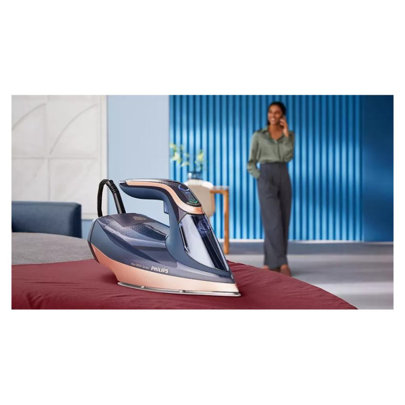 Philips 8000 sērijas Tvaika gludeklis,3000W, tum&scaron;i zils - DST8050/20