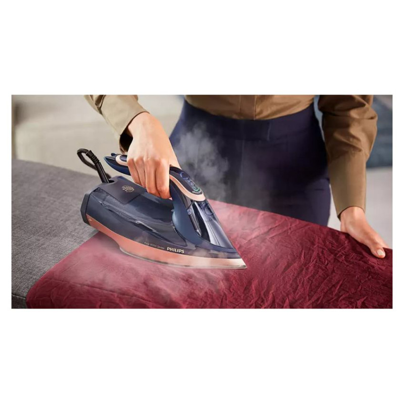 Philips 8000 sērijas Tvaika gludeklis,3000W, tum&scaron;i zils - DST8050/20