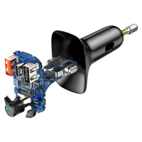 Baseus Bluetooth transmitter / car charger Baseus S-13 (Overseas Edition) - black