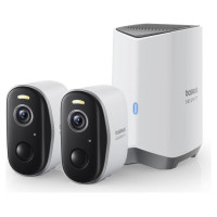 Baseus Security N1 Plus Dual 2K Outdoor Surveillance Kit (2 Cameras) – White