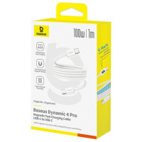 Baseus Dynamic 4 Pro 100W USB-C - USB-C Magnetic Cable 1m - White