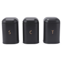 Salter BW13729EU7 Pebble 3-Piece Canister Set Charcoal