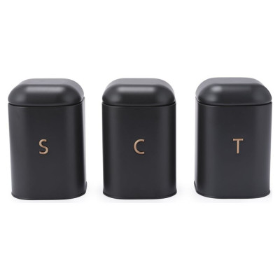 Salter BW13729EU7 Pebble 3-Piece Canister Set Charcoal
