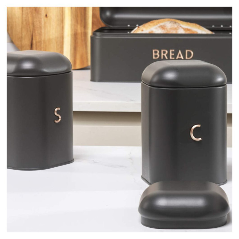 Salter BW13729EU7 Pebble 3-Piece Canister Set Charcoal