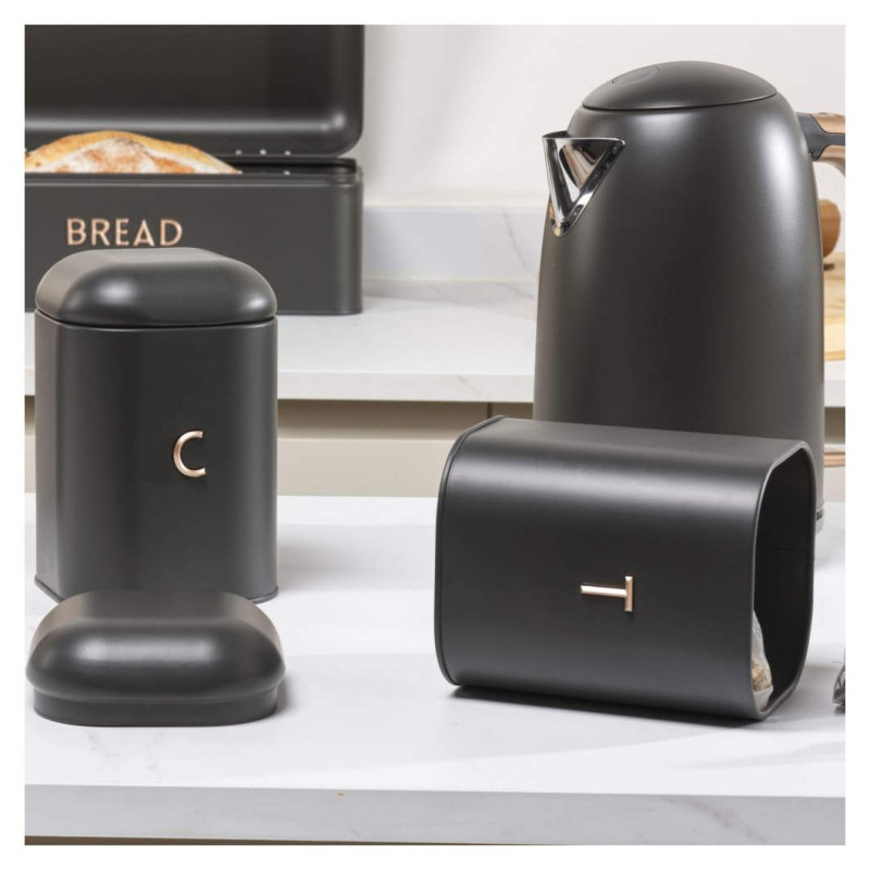 Salter BW13729EU7 Pebble 3-Piece Canister Set Charcoal