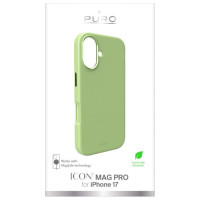 Puro Pure Icon Mag Pro Liquid Silicone Case for iPhone 17, MagSafe Compatible, with Camera Protection and Aluminum Buttons - Green