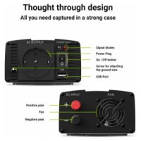 Green Cell Strāvas pārveidotājs Green Cell Car Power Inverter Converter 12V to 230V 300W/ 600W Pure sine