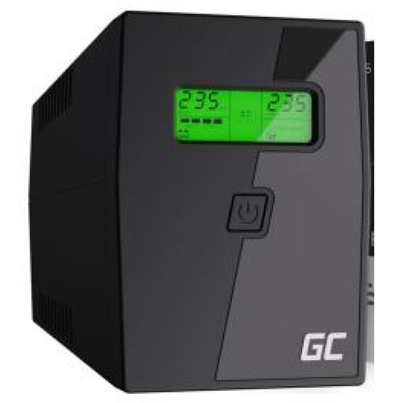 Green Cell Nepārtrauktas baro&scaron;anas bloks Green Cell PowerProof LCD UPS 850VA 480W 2x Schuko