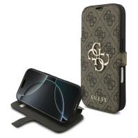Guess Book 4G Metal Logo Case for iPhone 17 Pro - Brown