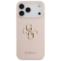 Guess Grained Big 4G & Classic Logo Case for iPhone 17 Pro Max - Pink