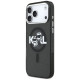 Karl Lagerfeld IML Glitter Karl & Choupette Sketch Logo MagSafe Case for iPhone 17 Pro Max - Black