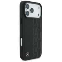 Mercedes Leather Laurel Leaves MagSafe Case for iPhone 17 Pro Max - Black