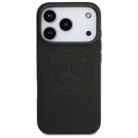 Mercedes Leather Vintage Logo MagSafe Case for iPhone 17 Pro - Black