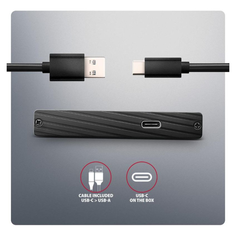 Axagon EE25-XA6C USB-C 5Gbps SATA 6G external box for 2.5" SSD/HDD ALINE box