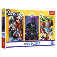 Trefl AVENGERS Pužļu komplekts Ar piedzīvojumiem piepildītas dienas, 3x80 gab.