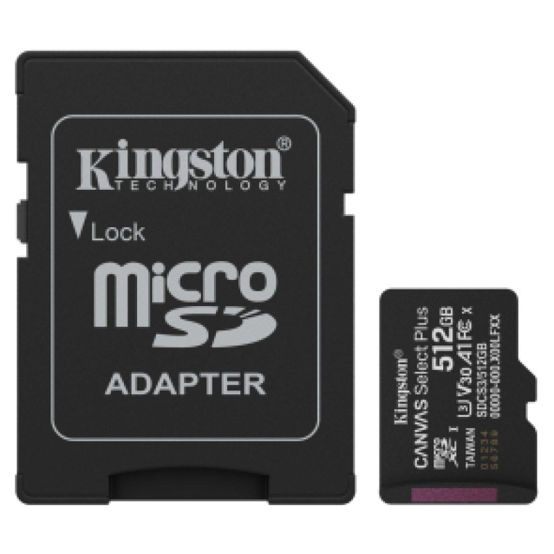 Kingston Atmiņas karte Kingston MicroSDXC 512GB Canvas Select Plus