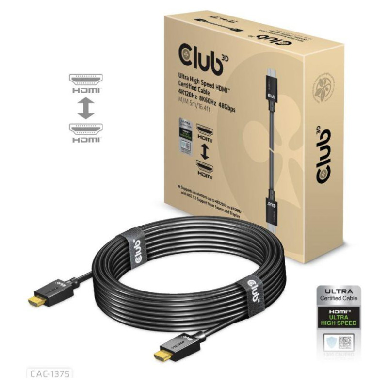 Club3D CABLE HDMI TO HDMI 5M/M/M CAC-1375 CLUB3D