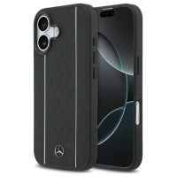 Mercedes Leather Star Pattern Stripes MagSafe case for iPhone 17 - black