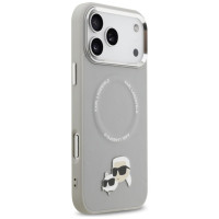 Karl Lagerfeld Karl & Choupette Pins MagSafe Case for iPhone 17 Pro Max - Gray