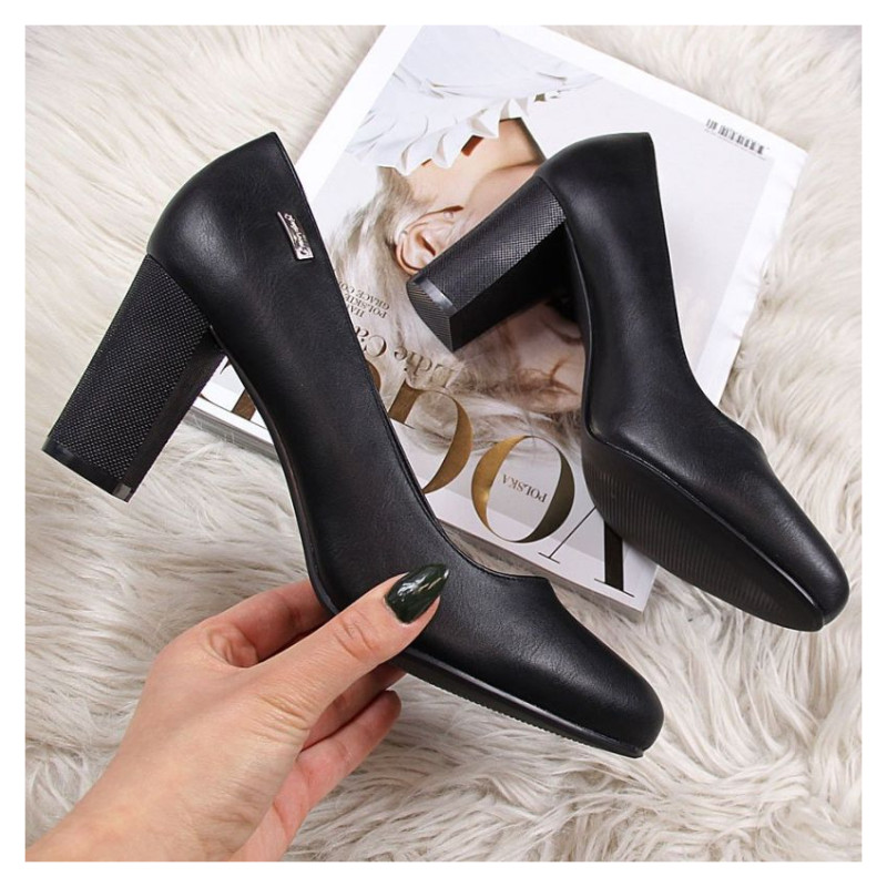Inny Sergio Leone W SK193A black block heel pumps (36)
