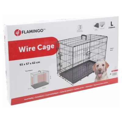 Flamingo metāla būris (ar divām durtiņām) KEO L 93x57x62 cm melns