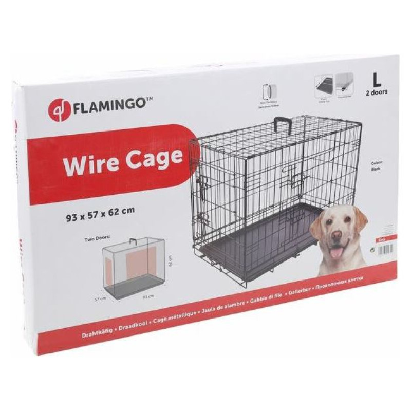 Flamingo metāla būris (ar divām durtiņām) KEO L 93x57x62 cm melns