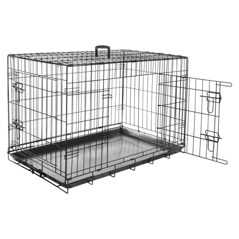 Flamingo metāla būris (ar divām durtiņām) KEO L 93x57x62 cm melns